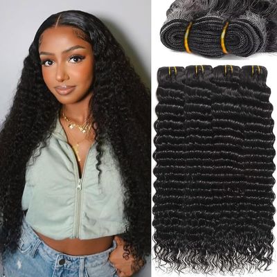 Water Wave Human Hair Bundles 18 20 22 24 Inch 12A Raw Bundles Silky Soft Wet And Wavy Water Wave Bundles For Women Natural Black Color