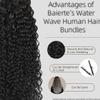 Water Wave Human Hair Bundles 18 20 22 24 Inch 12A Raw Bundles Silky Soft Wet And Wavy Water Wave Bundles For Women Natural Black Color view 4