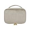 1 Pcs Large Portable Cosmetic Bag,Cute Travel Makeup Bag Velvet Travel Cosmetic Bags Makeup Brushes Accessories For Woman Men-Khaki view 1