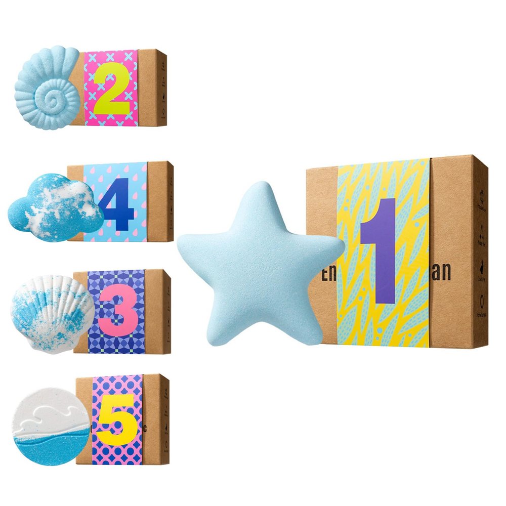 Alvivi Plant-Based Bath Bombs, Refreshing Ocean Mist & Jasmine Scent, Moisturizing Fizzies for Bath Tub Blue One Size