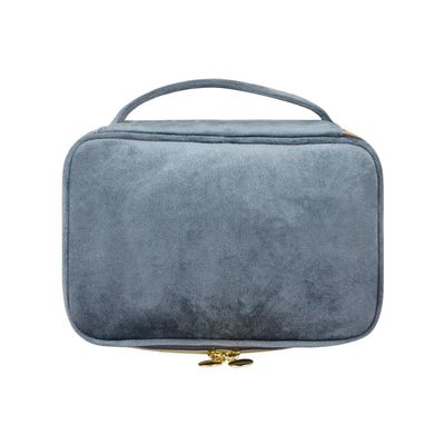 1 Pcs Large Portable Cosmetic Bag,Cute Travel Makeup Bag Velvet Travel Cosmetic Bags Makeup Brushes Accessories For Woman Men-Dark Gray
