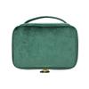 1 Pcs Large Portable Cosmetic Bag,Cute Travel Makeup Bag Velvet Travel Cosmetic Bags Makeup Brushes Accessories For Woman Men-Green view 1