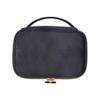 1 Pcs Large Portable Cosmetic Bag,Cute Travel Makeup Bag Velvet Travel Cosmetic Bags Makeup Brushes Accessories For Woman Men-Black view 1