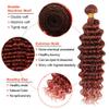#33 Reddish Bundles Auburn Brown Deep Wave Bundles Human Hair 30 32 34 Inch Brazilian Virgin Remy Hair Copper Red 3 Bundle Human Hair Extensions 50 Gram Per Bundle view 3