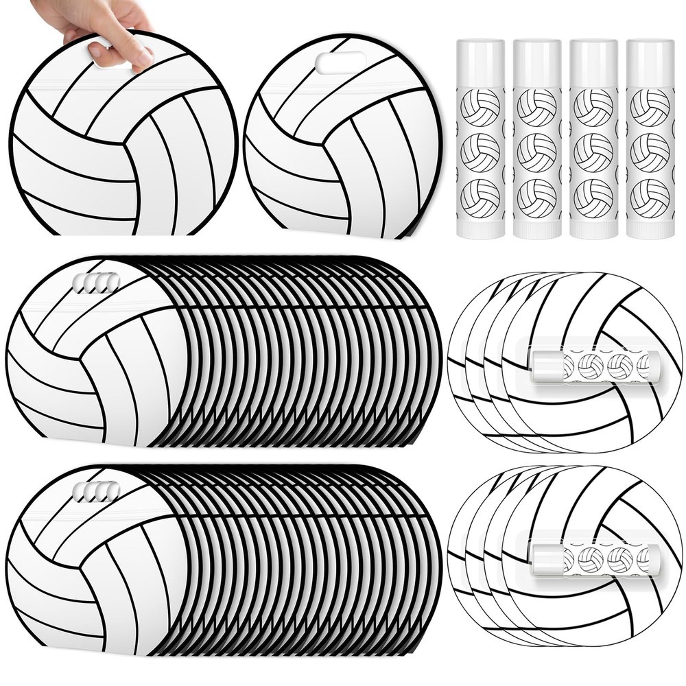 24pcs Volleyball Gift Bags & 12 Pack Volleyball Lip Balm