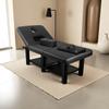 Stationary Massage Table, Folding Treatment Table with Adjustable Backrest, Metal Frame PU Leather Physical Therapy Table for Spa Treatment, Salon, Physical Therapy, Facial (Black, 31.5'' W  75'' L) view 1