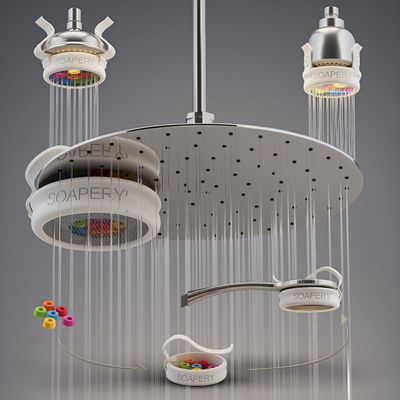 SoapStream Easy to Use Clip-On and Clip-Off Scented Soap Dispenser Showerhead - Elevate Your Shower Experience
