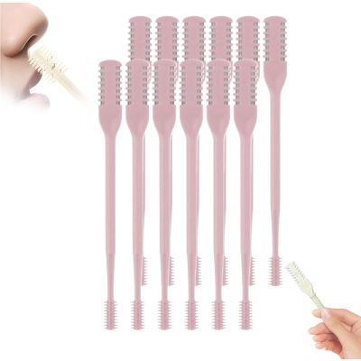 2-in-1 Nasal Hair Cutter, 360 Rotating Double Sided Nose Hair Removal Tool Mini Noses Hairs Removers Tools Nose Hair Clipper with Ear Picker for Women and Men (Pink, 12pcs)