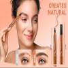 2 PCS Waterproof Four-tip Beard and Eyebrow Pen, 2026 New 4D Microblading Eyebrow Pencil, Natural Gap Filling Eyebrow Makeup Long-Lasting Fine Stroke Eyebrow Pencils for Women (Light brown) view 2