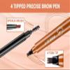 2 PCS Waterproof Four-tip Beard and Eyebrow Pen, 2026 New 4D Microblading Eyebrow Pencil, Natural Gap Filling Eyebrow Makeup Long-Lasting Fine Stroke Eyebrow Pencils for Women (Light brown) view 3
