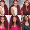 Burgundy Deep Wave Human Hair Bundles 32 Inch #99J Wine Red Deep Wave Single Bundle Human Hair Unprocessed Native Virgin Hair 100g Total 1 Hair Extensions Double Weft for Women view 2