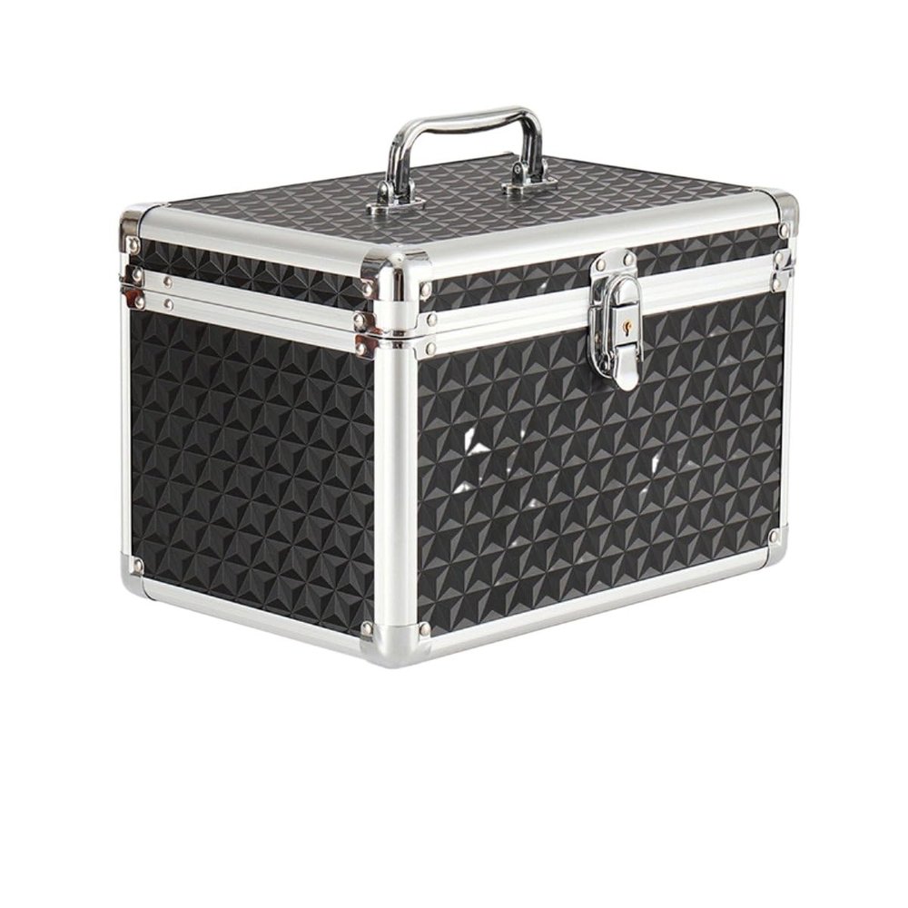 APSEQR makeup bag cosmetic case, portable cosmetic box Durable Travel Size Professional Makeup Organizer Case with Aluminium Frame, Lockable Drawer, Dividers for Beauty Professionals,