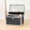 APSEQR makeup bag cosmetic case, portable cosmetic box Durable Travel Size Professional Makeup Organizer Case with Aluminium Frame, Lockable Drawer, Dividers for Beauty Professionals, view 3