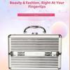 APSEQR Makeup Bag Cosmetic Case, Portable Cosmetic Box, Professional Makeup Organizer with Aluminium Frame, Multi Level Trays, Lockable Drawer, Spacious for Artists and Travelers view 3