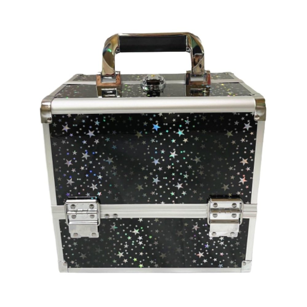 APSEQR makeup bag cosmetic case, portable cosmetic box Multi Layer Professional Makeup Organizer Case with Aluminium Frame, Lockable Drawer, Extendable Trays for Beauty Professionals,