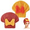 2 Pack Ultra Absorbent Hair Quick Drying Towel for Women, New Microfiber Hair Towel Wrap Dry Turban, Soft Bow Tie Plopping Head Towels Shower Cap for All Hair Style (Yellow and Rad) view 1