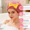 2 Pack Ultra Absorbent Hair Quick Drying Towel for Women, New Microfiber Hair Towel Wrap Dry Turban, Soft Bow Tie Plopping Head Towels Shower Cap for All Hair Style (Yellow and Rad) view 3