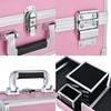 APSEQR Makeup Bag Cosmetic Case Portable Cosmetic Box with Aluminium Frame, Lockable, Tiered Trays, Built in Mirror, Spacious Storage for Cosmetologists and Makeup Artists view 4