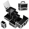 APSEQR Makeup Bag Cosmetic Case Portable Makeup Organizer with Aluminium Frame, Lockable Design, Mirror, Dividers, Spacious Storage for Beauty Professionals and Travelers view 1