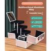 APSEQR Makeup Bag Cosmetic Case Portable Makeup Organizer with Aluminium Frame, Lockable Design, Mirror, Dividers, Spacious Storage for Beauty Professionals and Travelers view 2