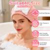 2 Pack Ultra Absorbent Hair Quick Drying Towel for Women, New Microfiber Hair Towel Wrap Dry Turban, Soft Bow Tie Plopping Head Towels Shower Cap for All Hair Style (Blue and Pink) view 3