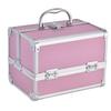 APSEQR Makeup Bag Cosmetic Case Professional Makeup Organizer Case with Aluminium Frame, Lockable, Multi Layer Storage, Extendable Trays Ideal for Cosmetologists Artists (White, 23x17x17cm) view 4