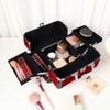 APSEQR Makeup Bag Cosmetic Case, Portable Cosmetic Box Aluminum Frame Professional Makeup Organizer With Drawers, Lockable Multi-Layer Storage Compartment for Beauty Professionals, Travelers view 3