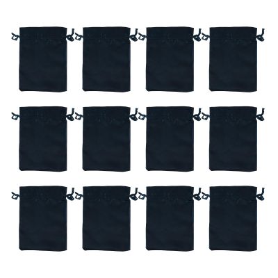 GALPADA 12pcs Satin Wig Bags With Drawstring For Packaging Hair Extensions Wigs Soft Silk Pouches Hair Tools Storage Bags For Home And Salon Dark Blue