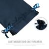 GALPADA 12pcs Satin Wig Bags With Drawstring For Packaging Hair Extensions Wigs Soft Silk Pouches Hair Tools Storage Bags For Home And Salon Dark Blue view 3