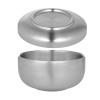 Yinhing Stainless Steel Shaving Bowl Smooth Surface Shave Cream Soap Brush Bowl for Beard Cleaning with Cover Lightweight and Anti Adhering view 1