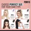2 Medium PONY-O Bendable Hair Ties, Ponytail Holders: for Fine to Normal or slightly Thick Hair Volumizing, Comfortable & Non-Damaging (Light Brown & White) view 2