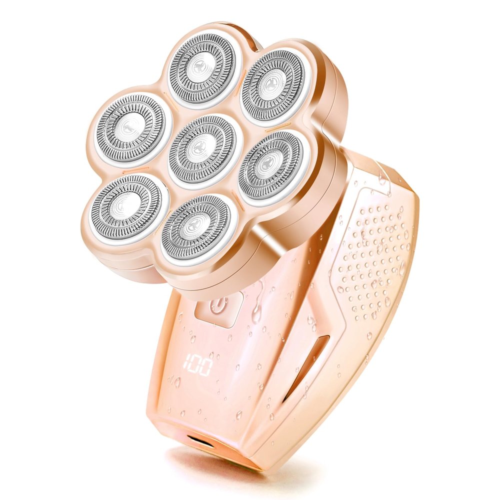 Electric Razors for Women Legs: 120min Long Time Use Rechargeable Body Shaver - Waterproof Wet Dry Hair Remover - Trimmer for Lady Face Public (Golden, M)