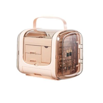 xiyouya Makeup Organizer Dressing Table Jewelry Box Desktop Storage Necklace Earrings Multi Layer Exquisite Portable Lipstick Storage Box Cosmetic Display Case