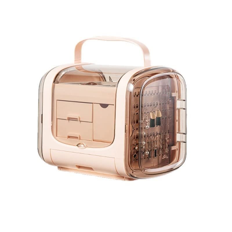 xiyouya Makeup Organizer Dressing Table Jewelry Box Desktop Storage Necklace Earrings Multi Layer Exquisite Portable Lipstick Storage Box Cosmetic Display Case