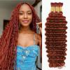 Human Braiding Hair for Boho Braids 18 Inch 120g 350 Copper Deep Wave Boho Human Hair Curly Braiding 100% 12A Virgin Curls Bulk No Weft Bohemian Bundles Extensions for Knotless Braids view 1