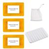 Natural Turmeric & Kojic Brightening Soap Set, 3 Pack Handmade Bar Soap with Mesh Storage Bag, Facial and Body Cleansing view 1