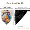 otnrnondcl 4 Pcs Hair Scarf Headband Non Slip Elastic Splash Cute Seahorse Sea Shells Triangle Head Scarf Bandana view 4