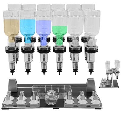 12 Bottle Perfume Filling Machine, Easy to Use, Low Control, Desktop Liquid Filler, Tester Rack, Adjustable Pumps and Scent Testing Cups, Manual Dispenser, for Stores Bars