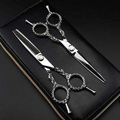 6.0 Inch Professional Hair Scissor Set: Hair Cutting Scissors & Thinning Shears, Barber Haircutting Tool