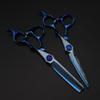 Hair Cutting Scissors, 6 Inch Professional Blue Damascus Gem Screw Haircut Thinning Barber Tools Steel Shears Hairdressing Set view 4