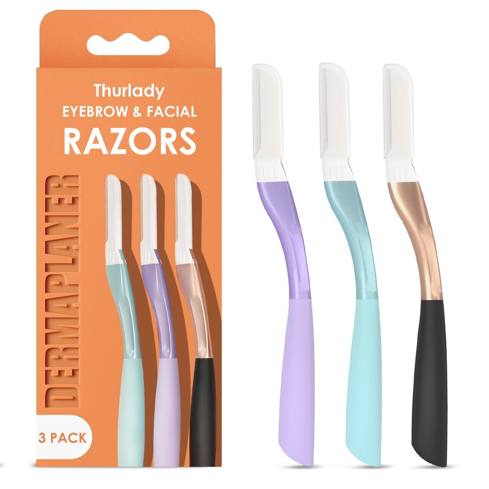 THURLADY Dermaplane Razor, Facial Razor for Women, Peach Fuzz Remover, 3ct