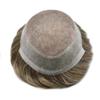 FNY HAIR Toupee Men Hairpieces Fine Mono Hair Piece For Men Real Human Hair Replacement System Poly Skin Mens Toupee Protesis Capilar Hombre 6X8 120% Density 540# 5# Medium Light Brown+40% Gray view 3