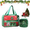 Christmas Makeup Bag, 12-Pack of Mini Christmas Gift Bags, Small Nylon Zipper Pouches with Chenille Patch, Clear Frosted Holiday Gift Bags, Mini Chrismas Pouches,Travel Cosmetic Pouche (B-2pcs) view 1