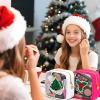 Christmas Makeup Bag, 12-Pack of Mini Christmas Gift Bags, Small Nylon Zipper Pouches with Chenille Patch, Clear Frosted Holiday Gift Bags, Mini Chrismas Pouches,Travel Cosmetic Pouche (B-2pcs) view 4