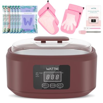 Paraffin Wax Machine for Hand and Feet -Paraffin Wax Warmer Moisturizing Kit Auto-time and Keep Warm Paraffin Hand Wax Machine for Arthritis (Wine Red)