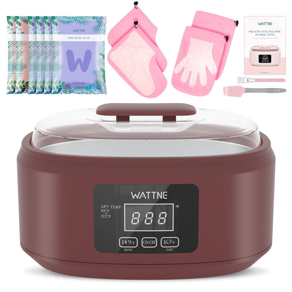 Paraffin Wax Machine for Hand and Feet -Paraffin Wax Warmer Moisturizing Kit Auto-time and Keep Warm Paraffin Hand Wax Machine for Arthritis (Wine Red)