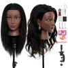 20-22" Mannequin Head,100% and 80% Real Human Hair Mannequin Head, Braiding Cosmetology Manikin Doll Head for Hair Styling Training with Table Clamp view 1