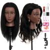 20-22" Mannequin Head,100% and 80% Real Human Hair Mannequin Head, Braiding Cosmetology Manikin Doll Head for Hair Styling Training with Table Clamp view 3
