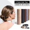 100 PCS Brown Hair Ties & 6 Pack Large Satin Pillow Hair Scrunchies view 3