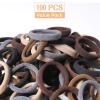 100 PCS Brown Hair Ties & 6 Pack Large Satin Pillow Hair Scrunchies view 4